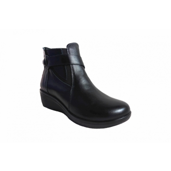 Eleganckie Czarne Botki Koturny 4,5cm Nr.37