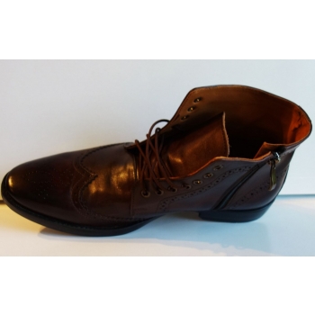 Buty Skórzane SZTYBLETY sznurowka zamek 42