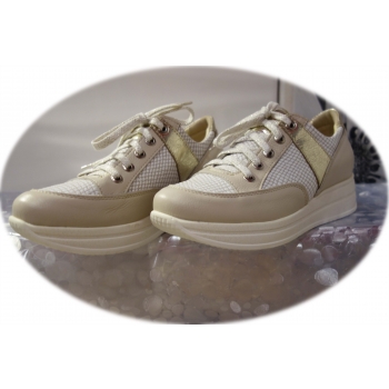Eleganckie Skórzane Buty Damskie - Beż 37