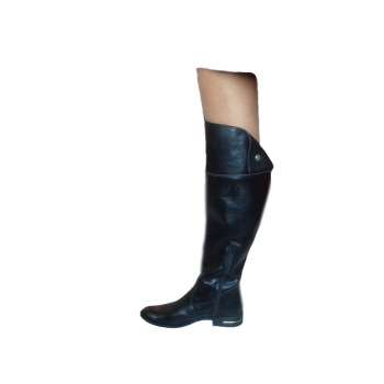 Czarne Kozaki Skórzane - Obwód 50 cm - nr 40