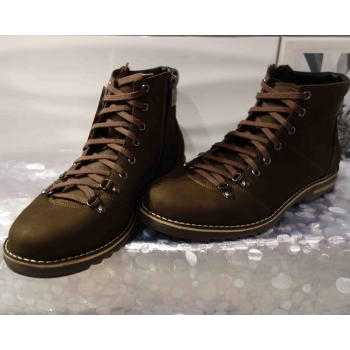 Męskie trzewiki skóra nubuk brąz wygoda 43