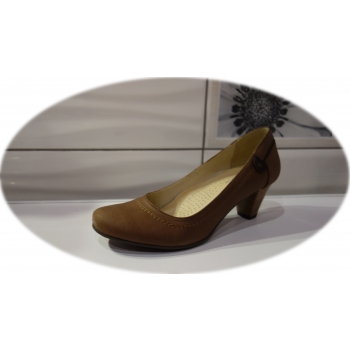 Eleganckie Czółenka Damskie Brąz Obcas 6,5cm - Rozmiar 38