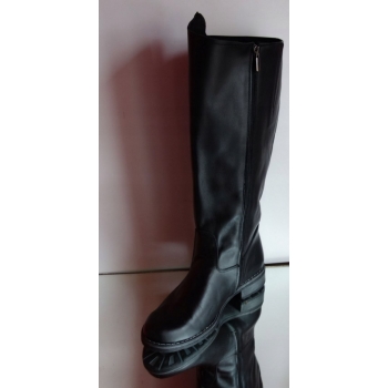 KOZAKI skórzane szeroka cholewka 48 cm (czarne, rozmiar 39)