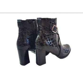 Czarne Skórzane Botki - szerokie tęgość G 1/2 - OBCAS 6cm (Rozmiar 42)