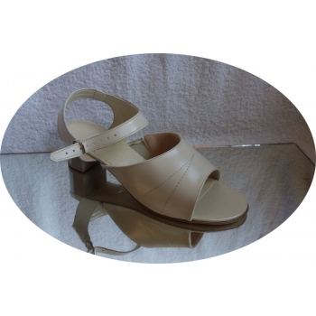 Sandały skórzane ecri TĘGOŚC H szer. 41