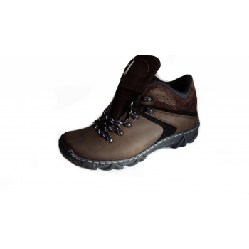 Buty Skórzane Trekkingi Brązowe 44