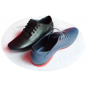Męskie Buty Skórzane MOSKAŁA, Granat 42