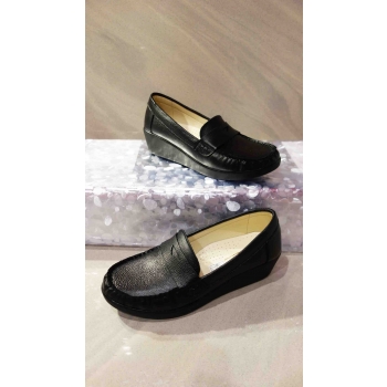 Eleganckie mokasyny damskie czarne - 40