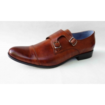 Eleganckie Skórzane Półbuty Męskie - Brąz 42