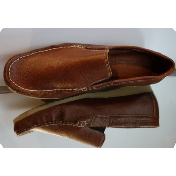 Eleganckie skórzane mokasyny - brąz 43