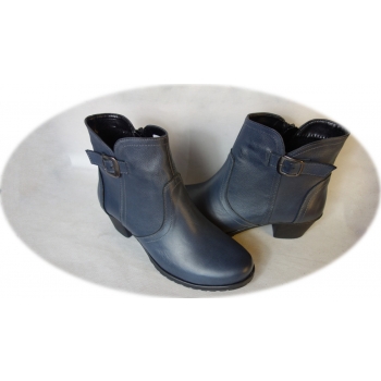 Botki skórzane z obcasem 5,5cm, nr. 40 - szary