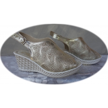 Sandały Złote Damskie na Koturnie 6,5cm nr.41