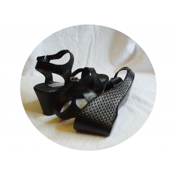 Wygodne Skórzane Sandały Czarne