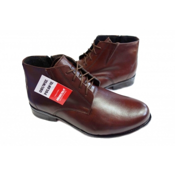 Trzewiki Męskie Szeroka Stopa Brąz 45