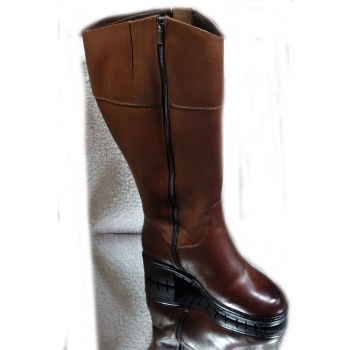 Eleganckie Kozaki Skórzane, Wysoka Cholewka 52 cm - Rozmiar 37