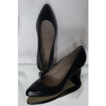 Eleganckie Czółenko Skórzane na Słupku 6 cm - Rozmiar 40