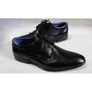 Eleganckie półbuty męskie, skóra naturalna, czarny, rozmiar 35