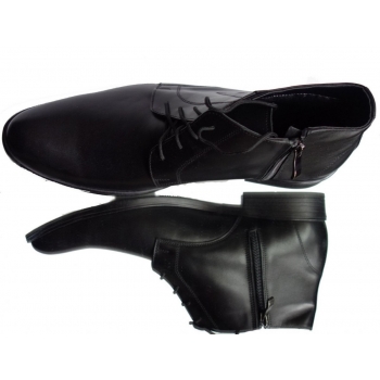 Skórzane Męskie Sztyblety Czarne 42