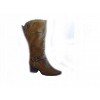 Eleganckie Kozaki Skórzane rozmiar 41 - Brąz