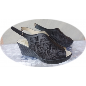 Sandały Damskie Czarne Koturn 6,5cm nr.41 PolSkinProd