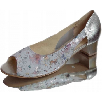 SKÓRZANE Sandały Kwiatowe, Szerokie, Rozmiar 45