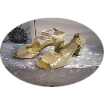 Eleganckie Sandały Damskie Beżowe, Obcas 7 cm