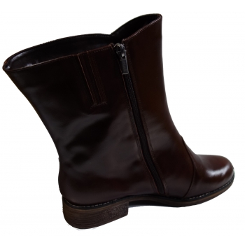 Buty damskie skórzane z szeroką cholewką, rozmiar 41