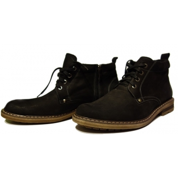 Skórzane sztyblety czarne, sznurowane -42