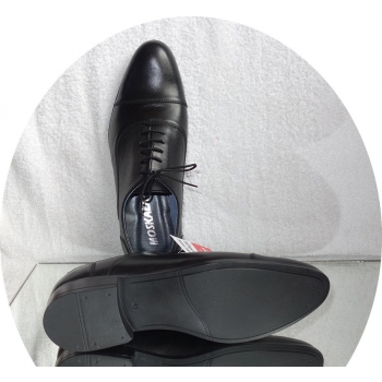 Eleganckie Skórzane Buty Męskie CZARNE 39